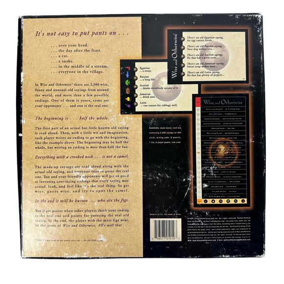Wise and Otherwise Vintage 1997 Bluffing Party Word Board Game - Picture 11 of 11